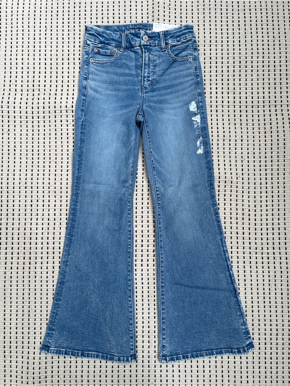 American Eagle Luxe Stretch Super High Rise Flare Jeans 0 Short NWT